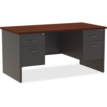 Lorell DESK, 30inX60in DBL PED, CH/MH LLR79142